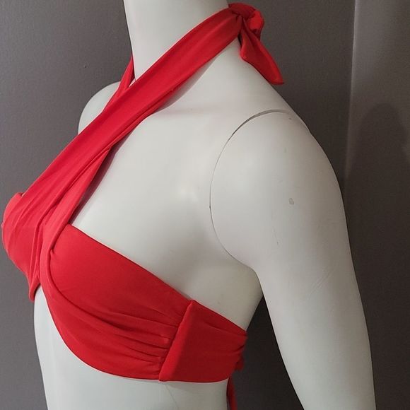 Frederick's Of Hollywood  Oceana Cross Over Top Red - Picture 3 of 8